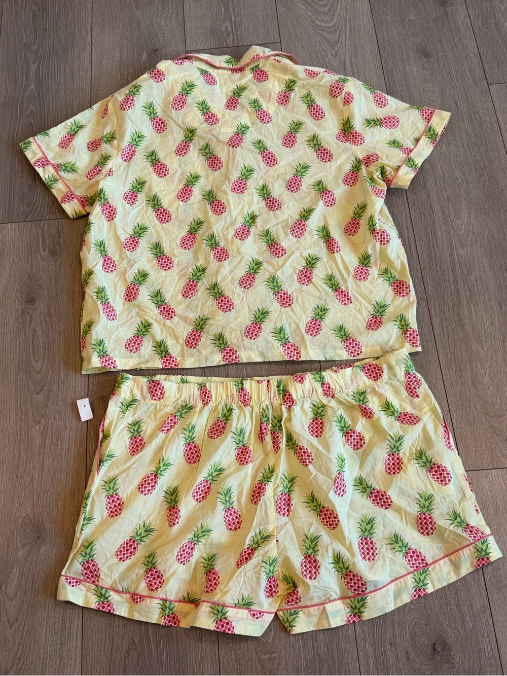 Pineapple-Print Short Pajama Set - Yellow & Pink - Picture 8 of 8
